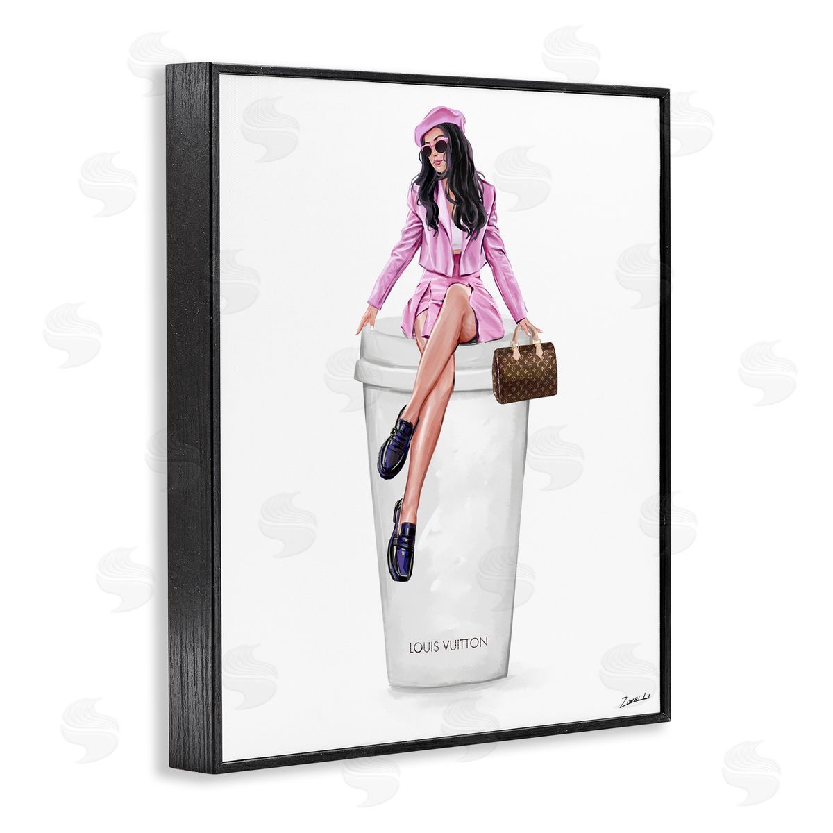 Ziwei Li Sassy Chic Fashionista Black Framed Giclee Wall Art Print