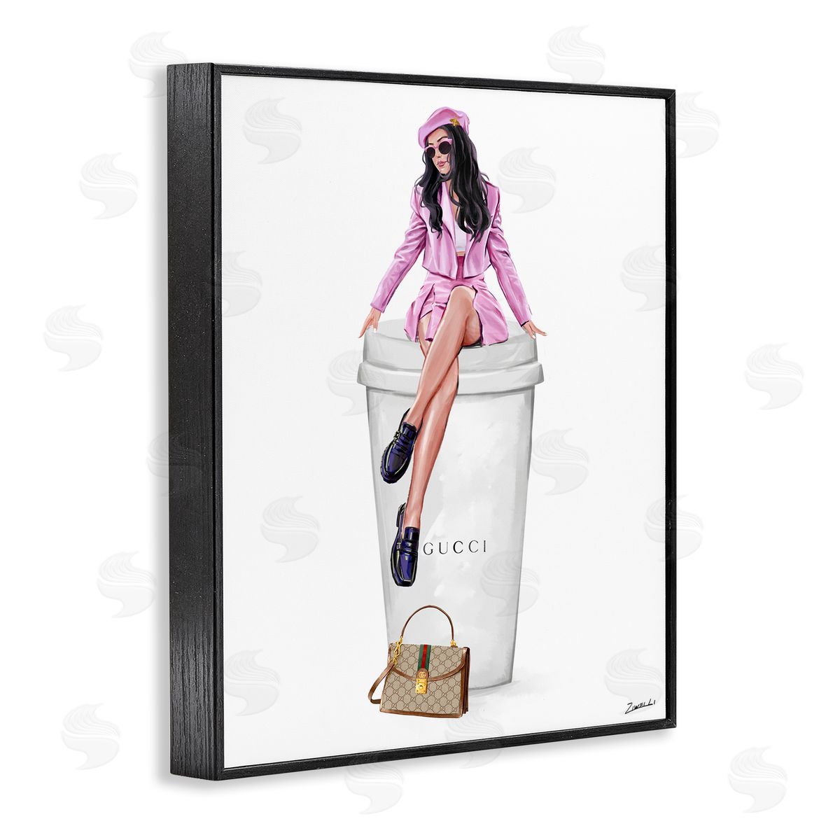 Ziwei Li Brunch Coffee Fashionista Black Framed Giclee Wall Art Print