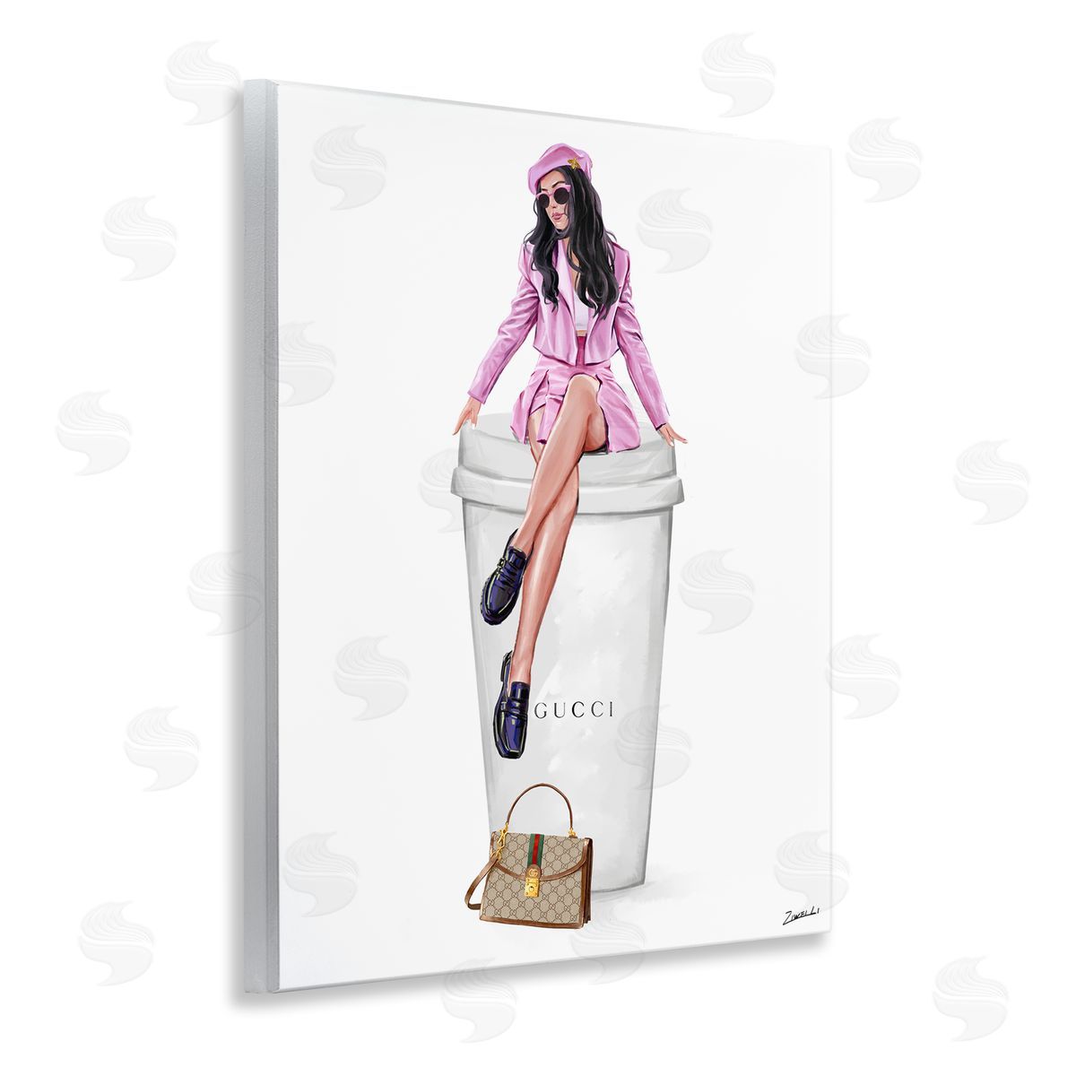 Ziwei Li Brunch Coffee Fashionista Wooden Wall Plaque Art Print