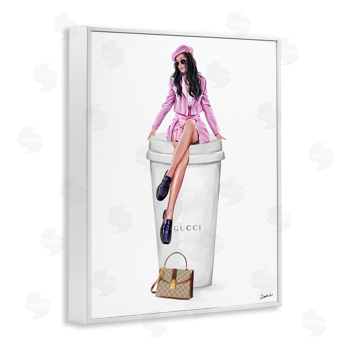 Ziwei Li Brunch Coffee Fashionista White Framed Giclee Wall Art Print