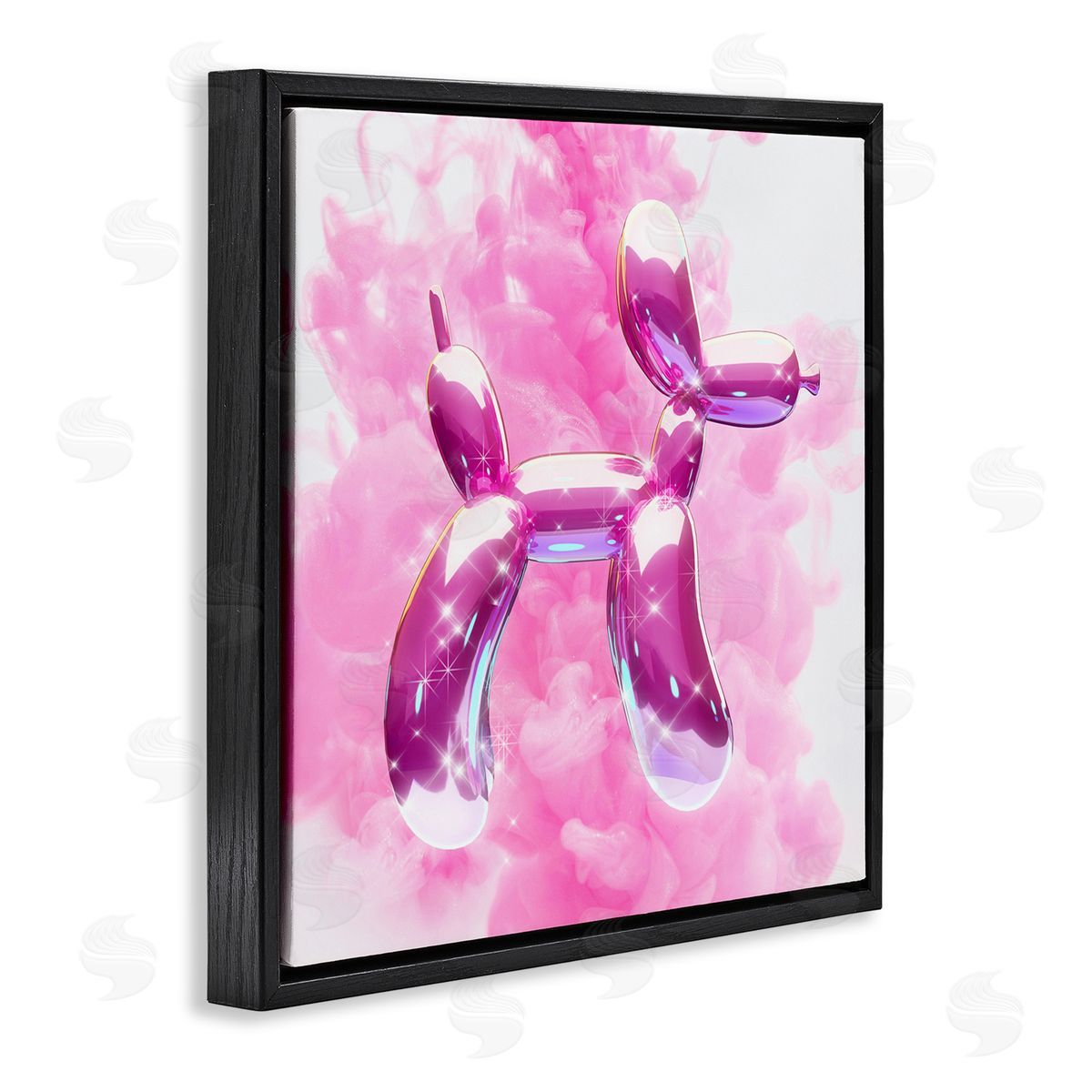 Ziwei Li Sparkle Balloon Dog Black Floating Frame Canvas Wall Art Print