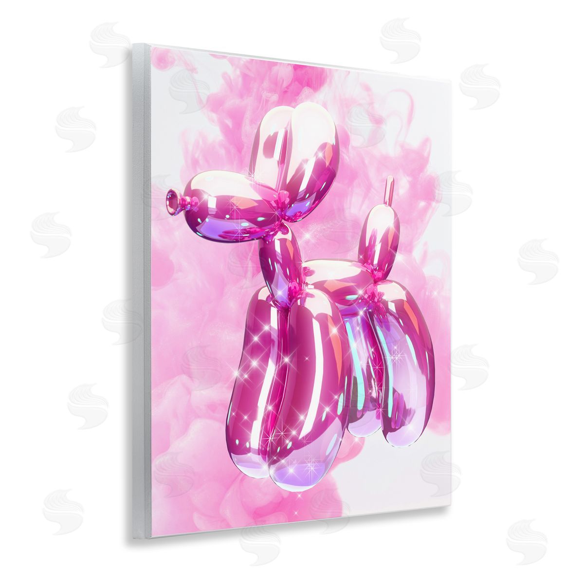 Ziwei Li Balloon Dog with Sparkle Wooden Wall Plaque Art Print