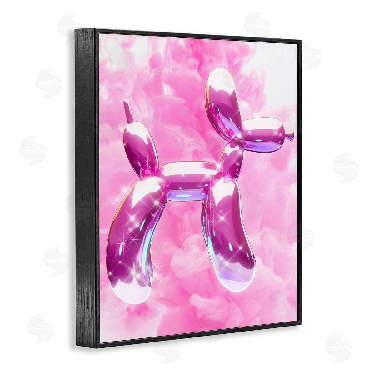 Ziwei Li Glitzy Balloon Dog Black Framed Giclee Wall Art Print