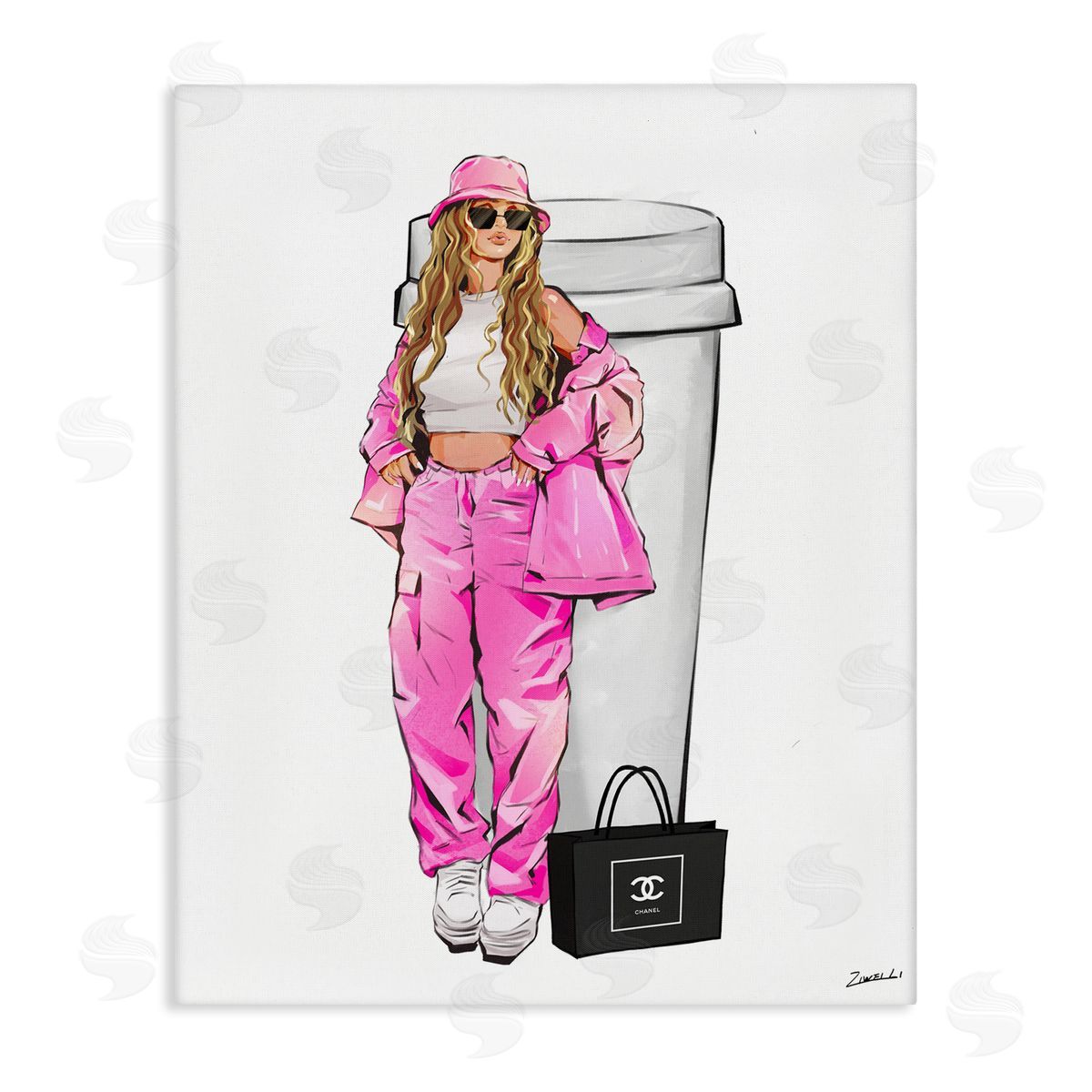 Ziwei Li Coffee Cup Fashionista Canvas Wall Art Print