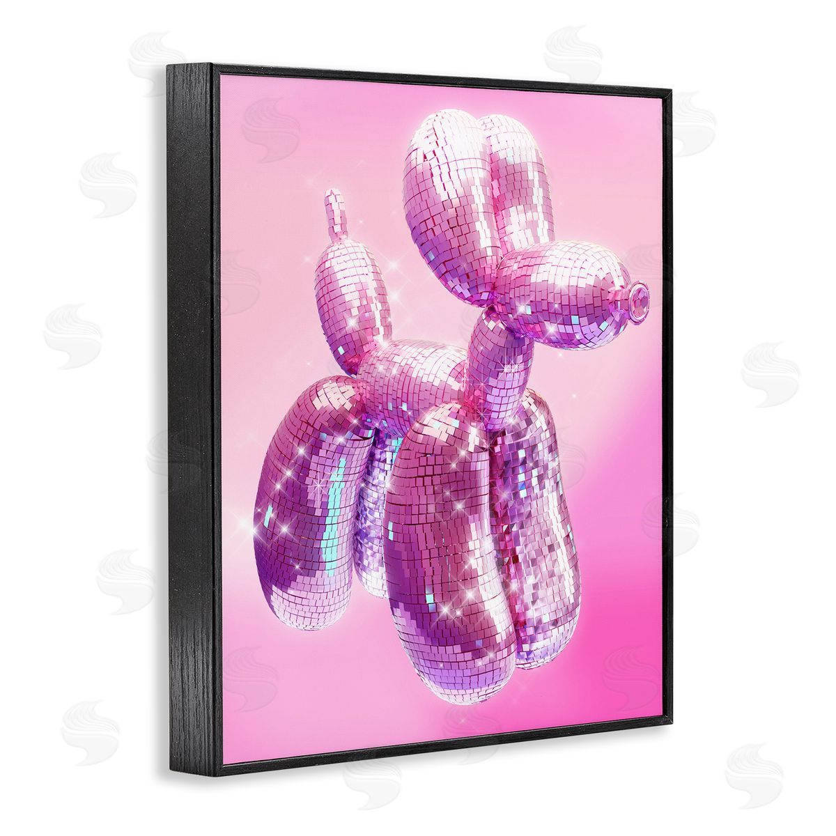 Ziwei Li Disco Pattern Balloon Dog Black Framed Giclee Wall Art Print