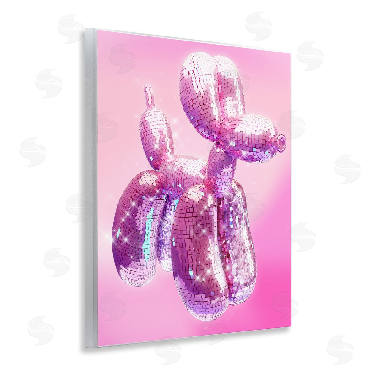 Ziwei Li Disco Pattern Balloon Dog Wooden Wall Plaque Art Print