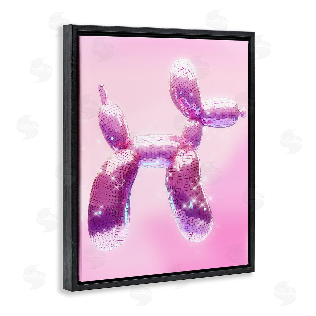 Ziwei Li Fun Disco Balloon Animal Black Floating Frame Canvas Wall Art Print