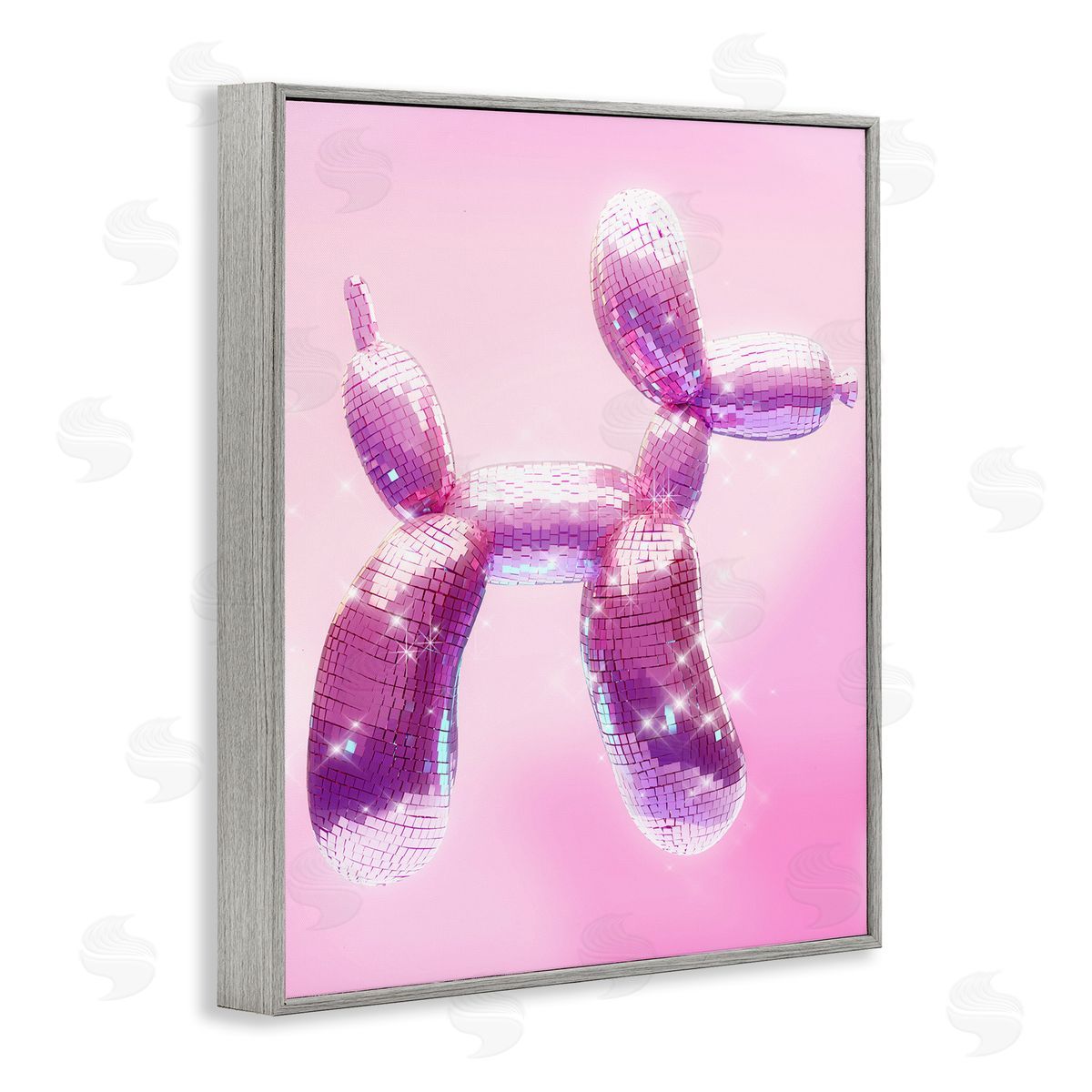 Ziwei Li Fun Disco Balloon Animal Gray Framed Giclee Wall Art Print