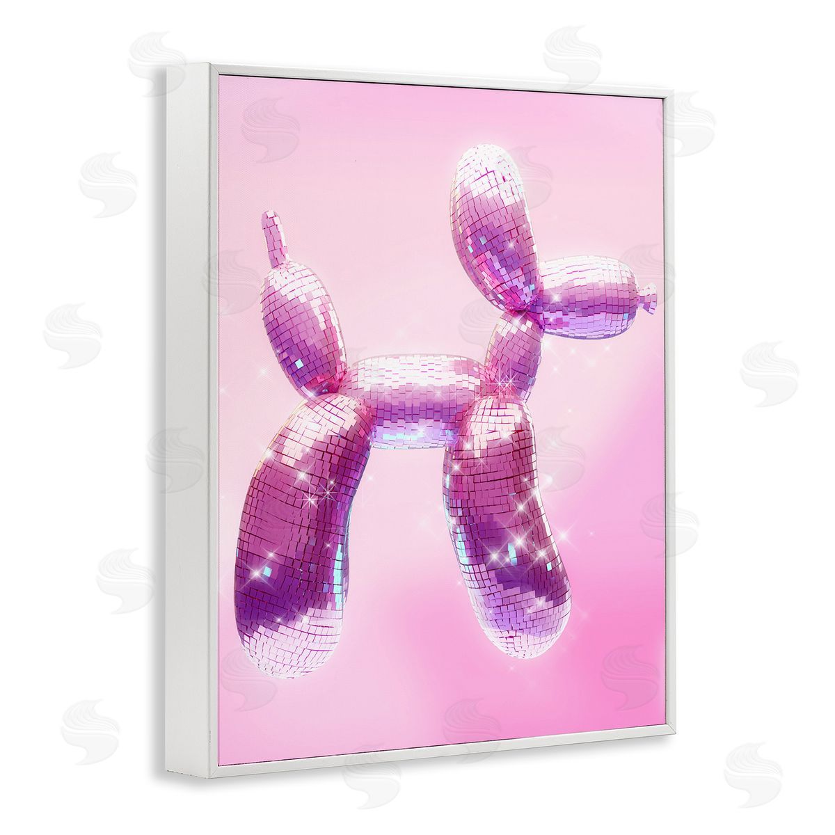 Ziwei Li Fun Disco Balloon Animal White Framed Giclee Wall Art Print