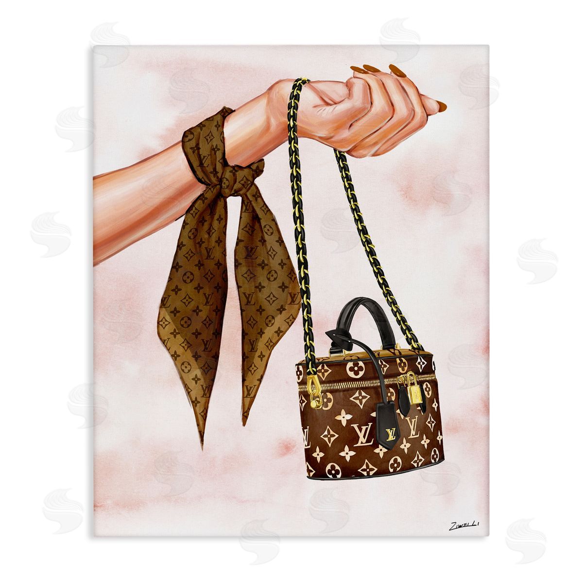 Ziwei Li Trendy Handbag on Wrist Canvas Wall Art Print