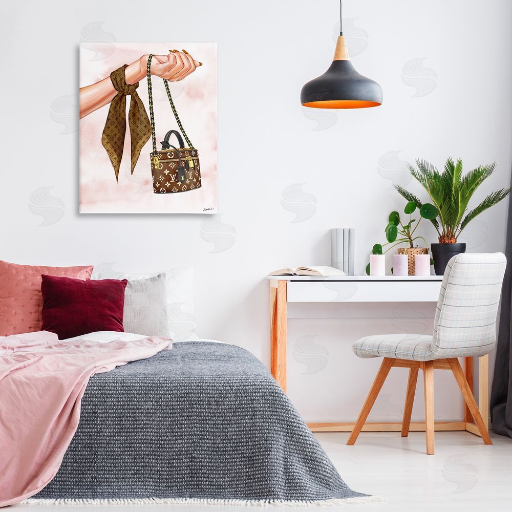 Ziwei Li Trendy Handbag on Wrist Canvas Wall Art Print in Room