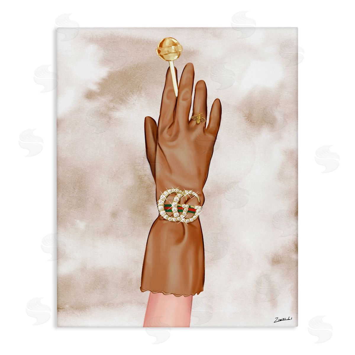 Ziwei Li Tan Glamorous Glove Canvas Wall Art Print