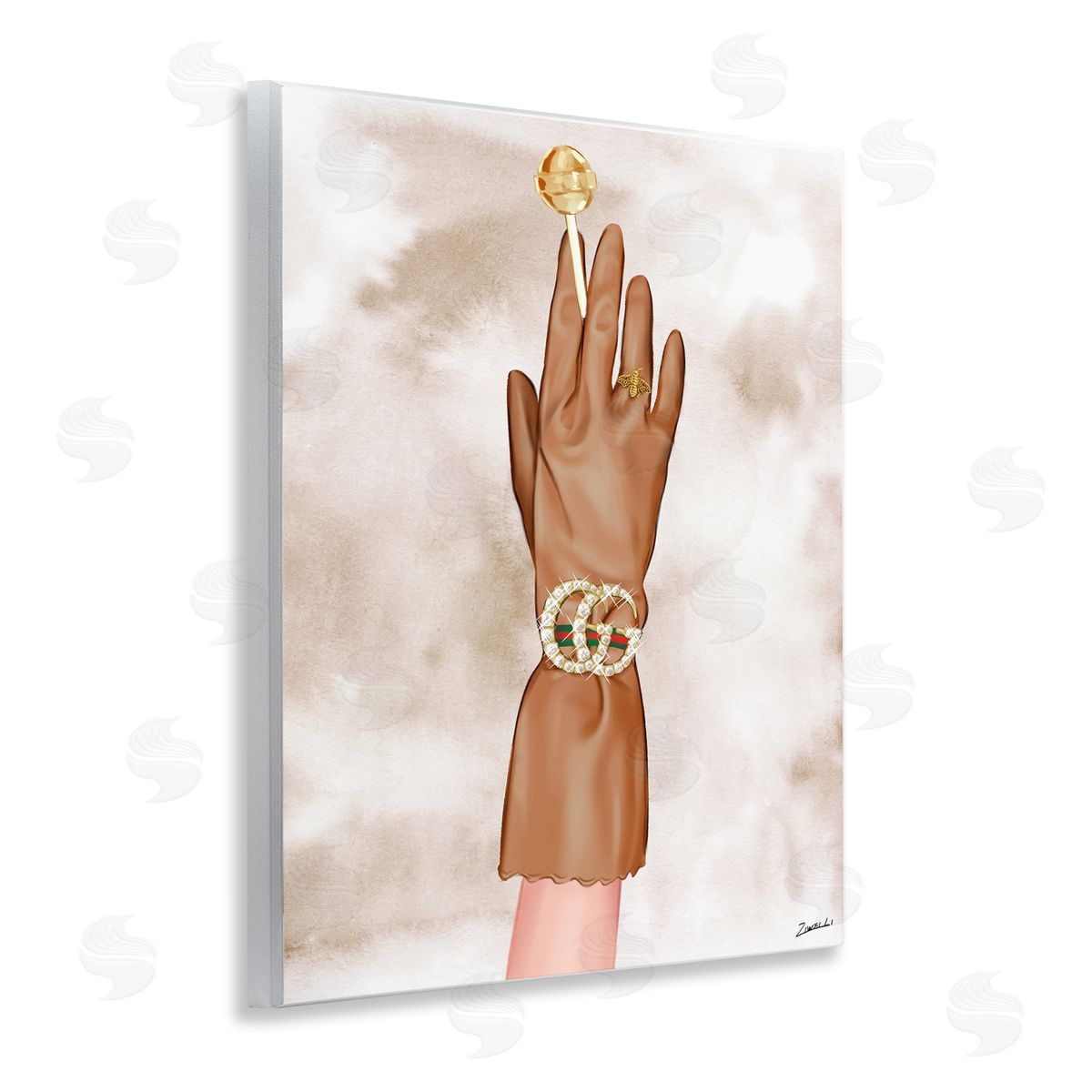 Ziwei Li Tan Glamorous Glove Wooden Wall Plaque Art Print