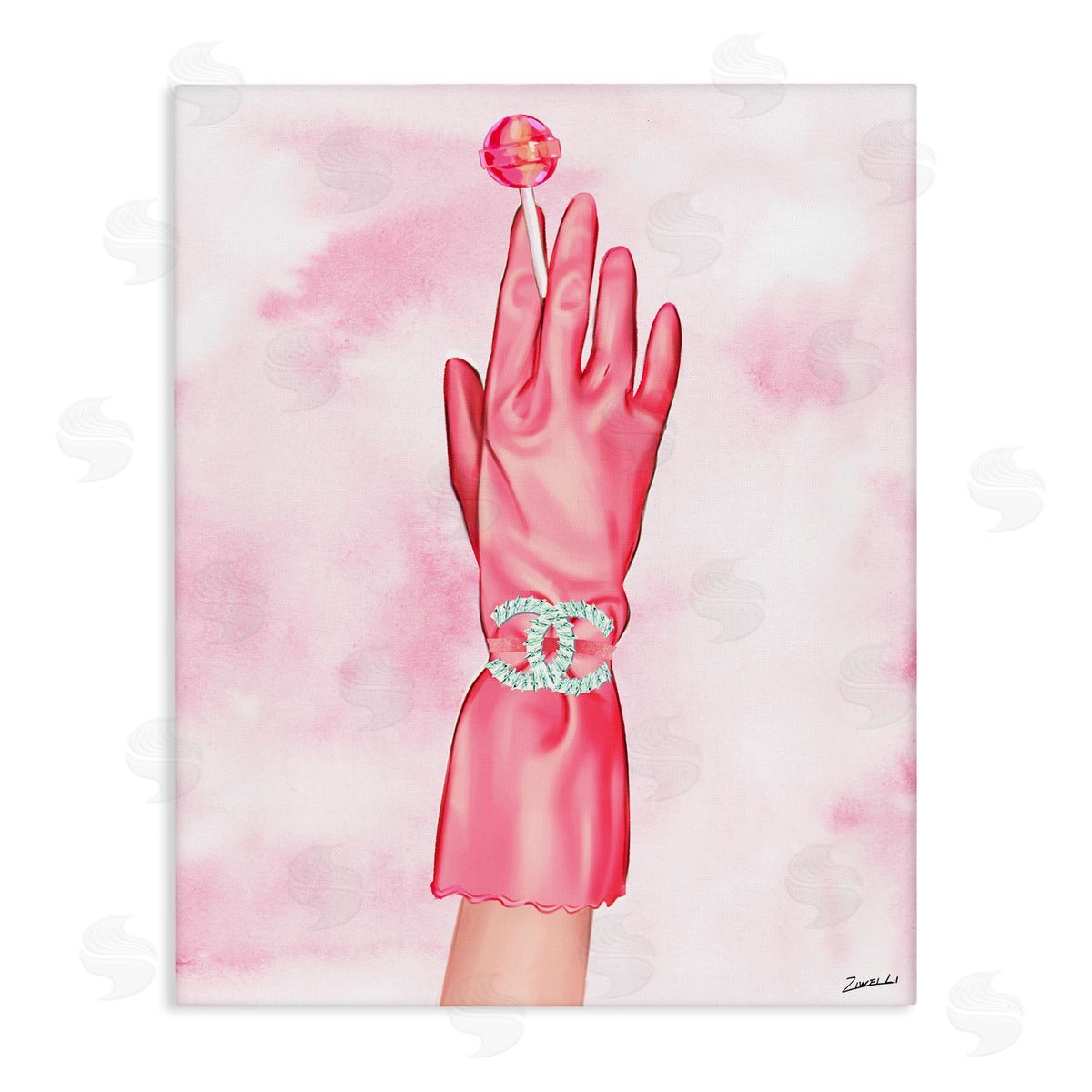 Ziwei Li Pink Glamorous Glove Canvas Wall Art Print