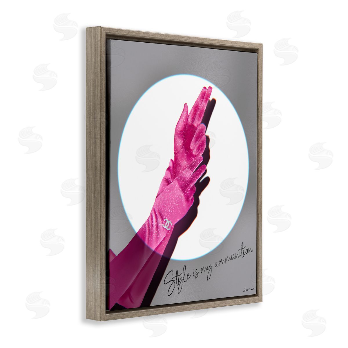 Ziwei Li Style Is Ammunition Brown Floating Frame Canvas Wall Art Print