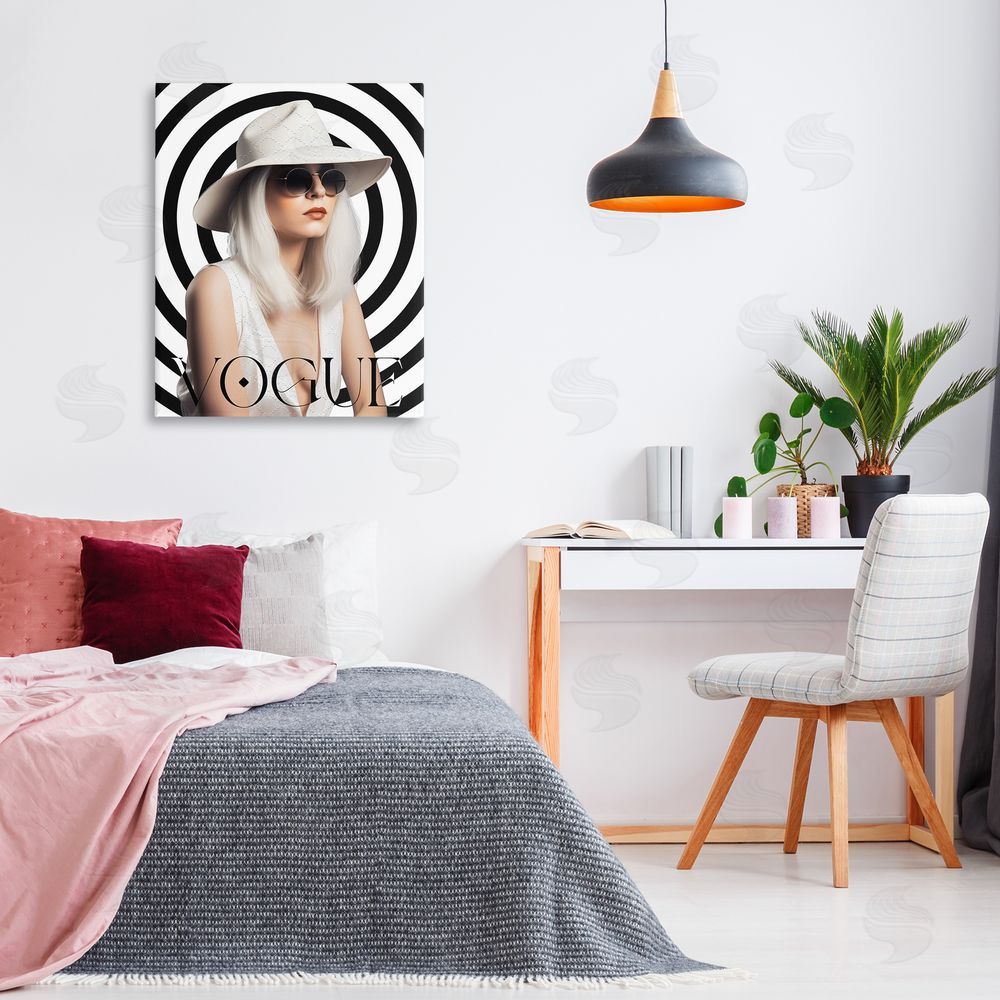 Ziwei Li Mod Girl Portrait Canvas Wall Art Print in Room