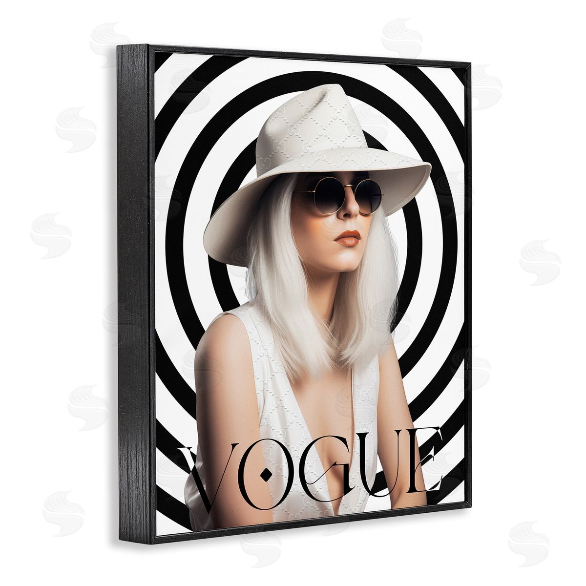 Ziwei Li Mod Girl Portrait Black Framed Giclee Wall Art Print