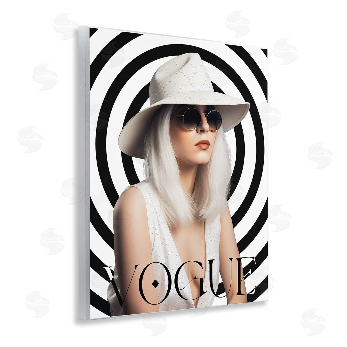 Ziwei Li Mod Girl Portrait Wooden Wall Plaque Art Print