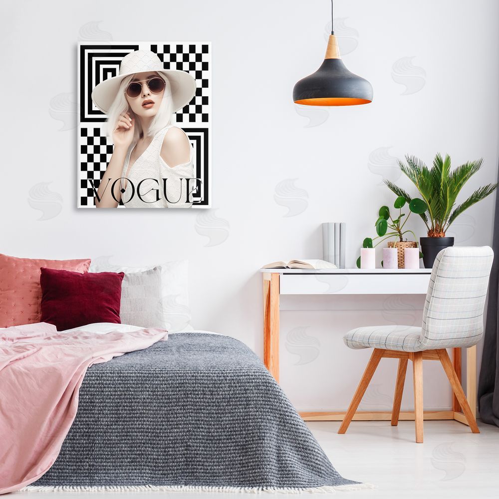 Ziwei Li Mod Elegance Woman Canvas Wall Art Print in Room