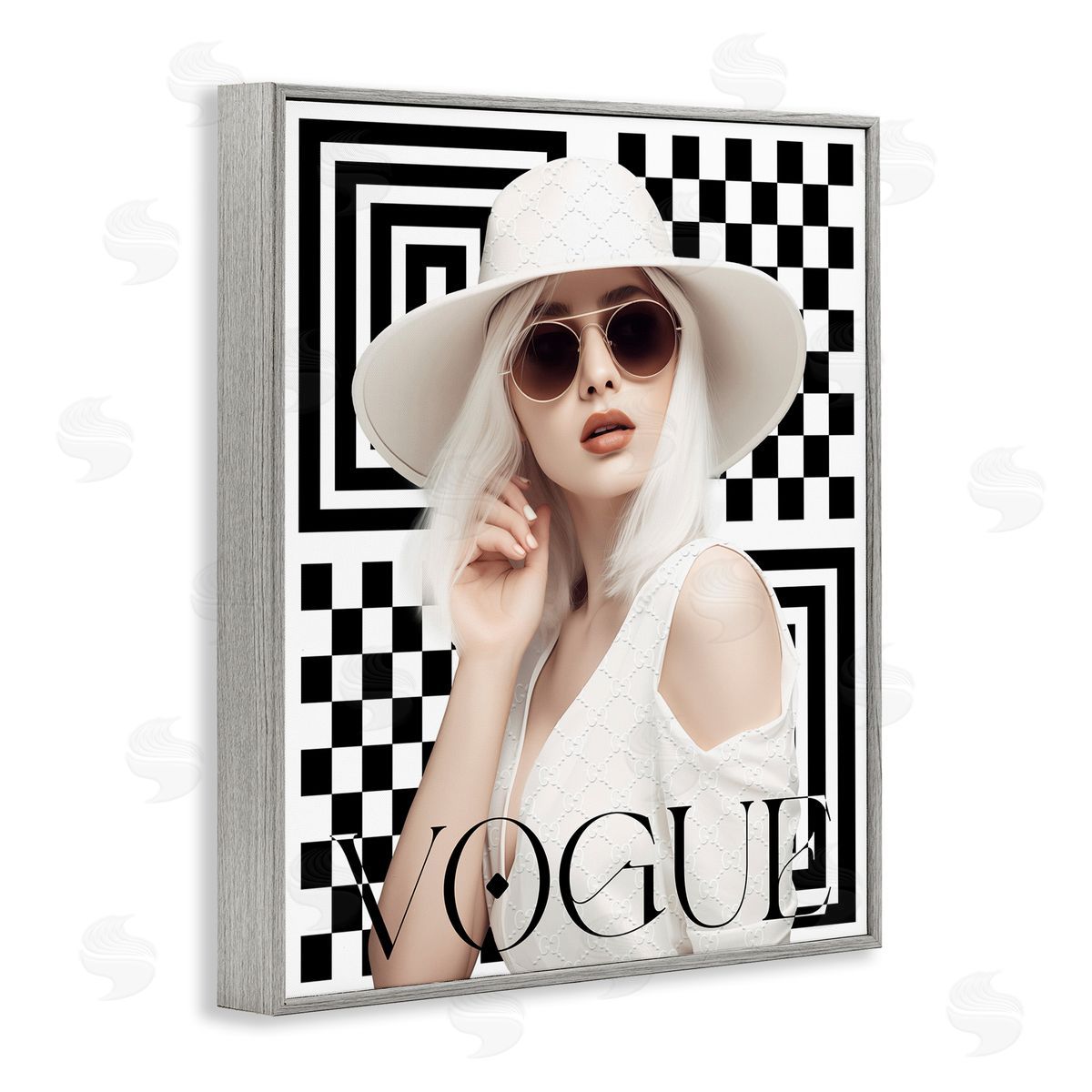 Ziwei Li Mod Elegance Woman Gray Framed Giclee Wall Art Print