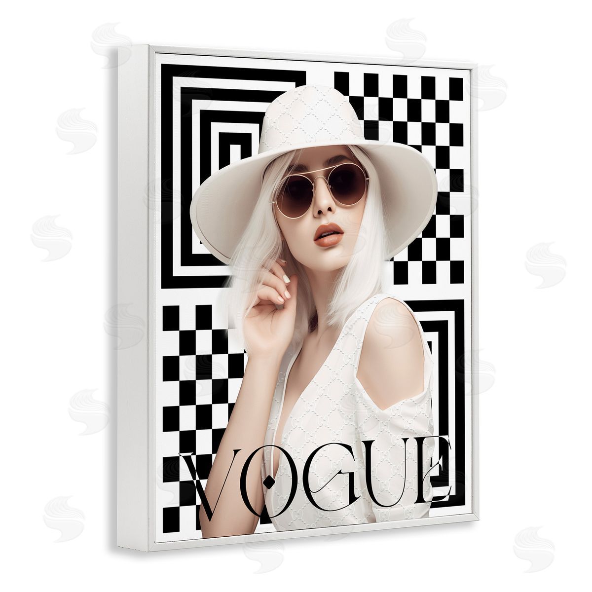 Ziwei Li Mod Elegance Woman White Framed Giclee Wall Art Print