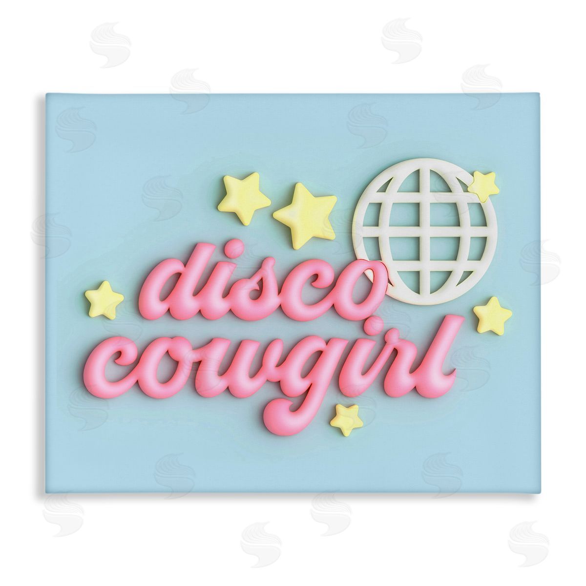 Ziwei Li Retro Disco Cowgirl Canvas Wall Art Print