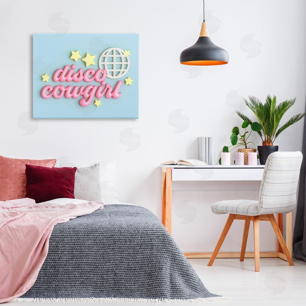Ziwei Li Retro Disco Cowgirl Canvas Wall Art Print in Room