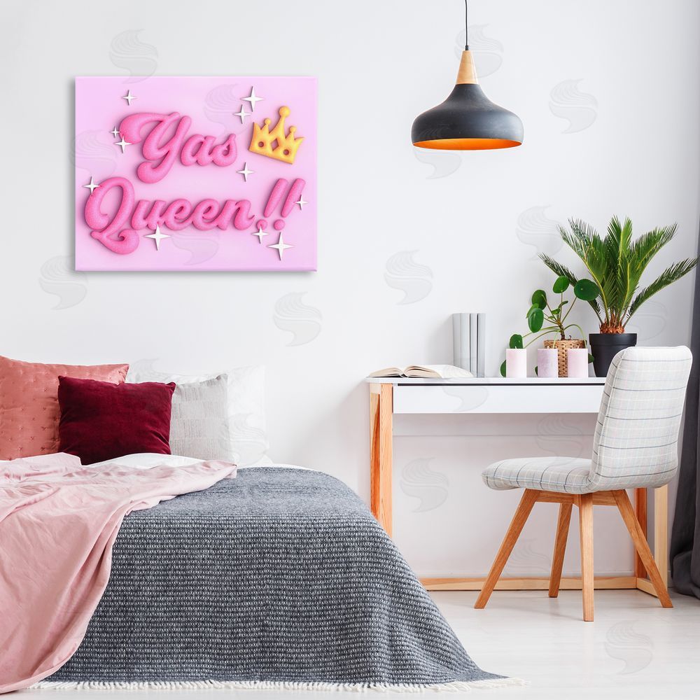 Ziwei Li Retro Yas Queen Canvas Wall Art Print in Room