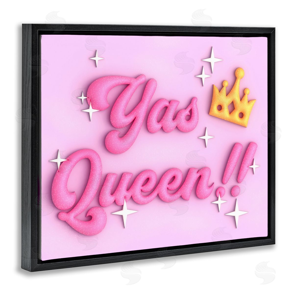 Ziwei Li Retro Yas Queen Black Floating Frame Canvas Wall Art Print