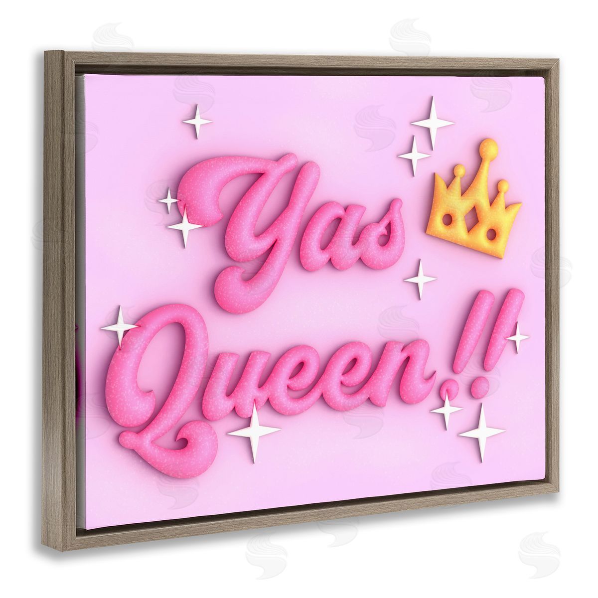 Ziwei Li Retro Yas Queen Brown Floating Frame Canvas Wall Art Print