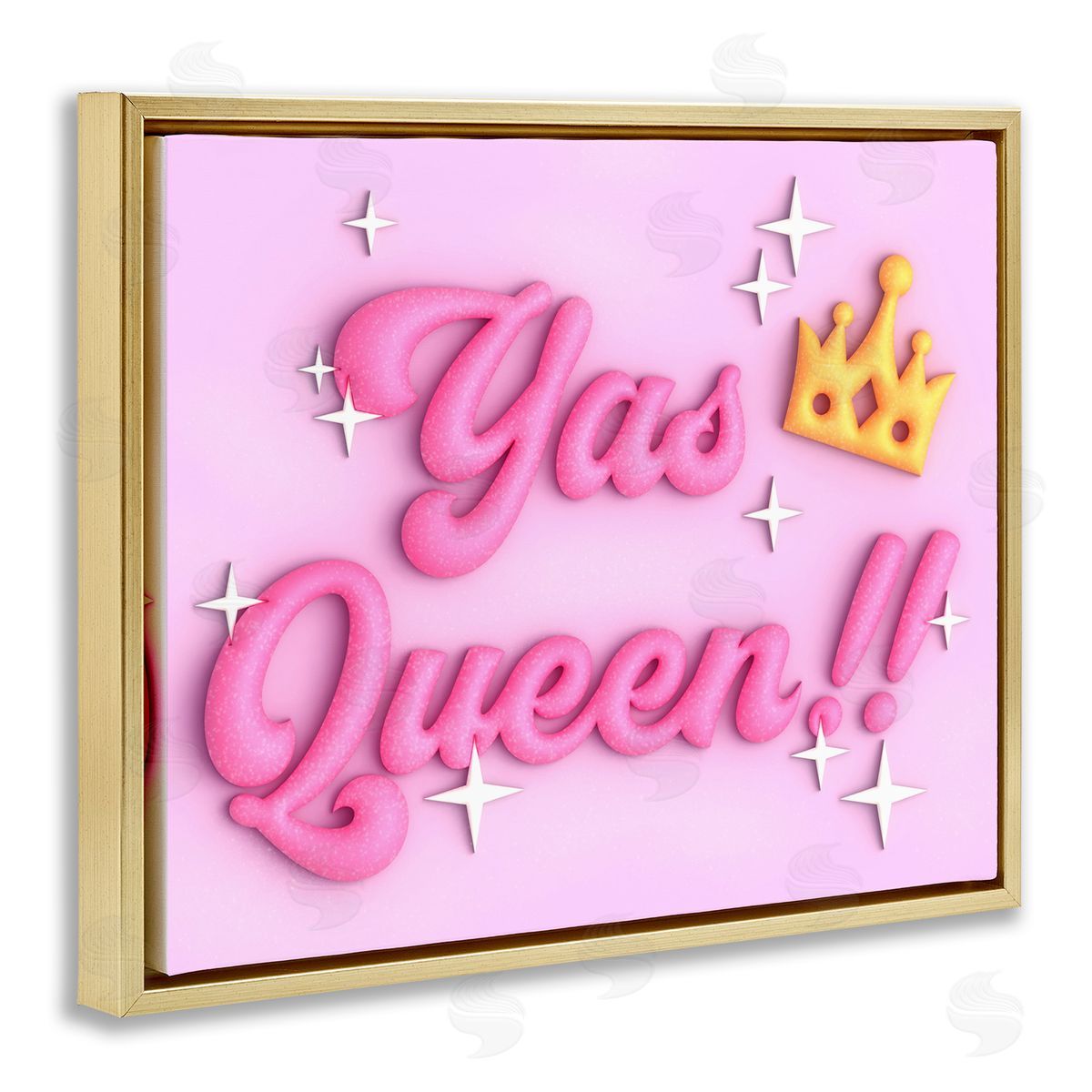 Ziwei Li Retro Yas Queen Gold Floating Frame Canvas Wall Art Print
