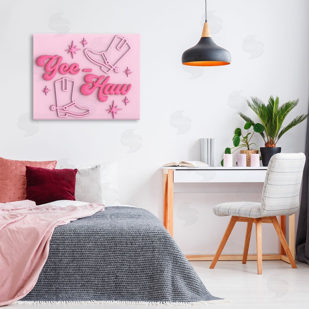 Ziwei Li Retro Yee Haw Canvas Wall Art Print in Room