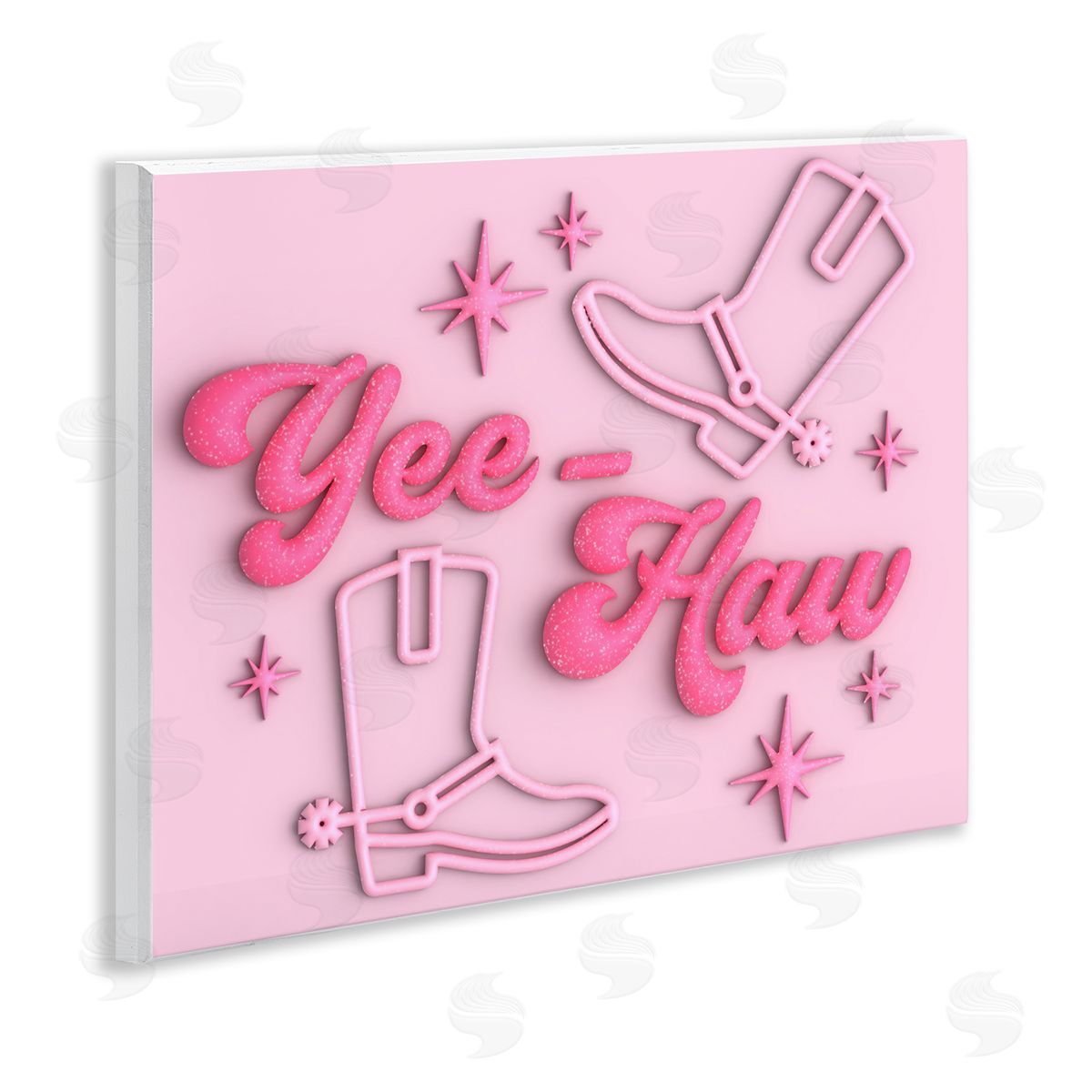 Ziwei Li Retro Yee Haw Wooden Wall Plaque Art Print