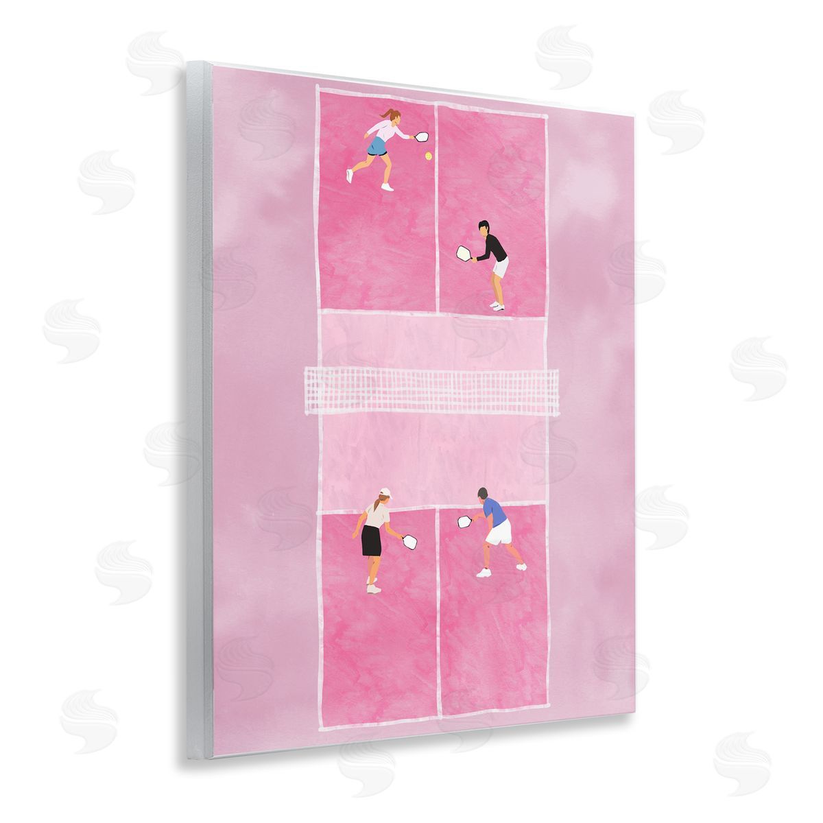 Ziwei Li Pink Pickleball Court Wooden Wall Plaque Art Print