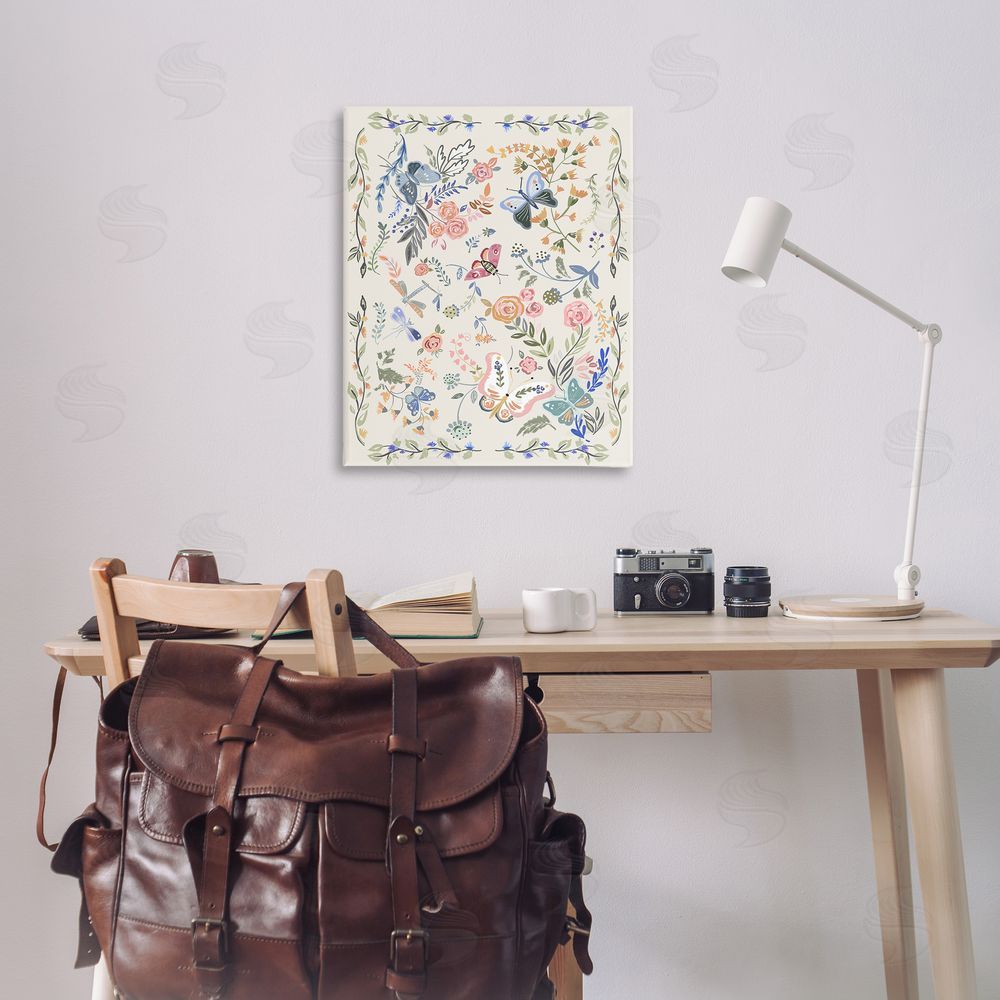 Ani Del Sol Flowers & Garden Friends Canvas Wall Art Print in Room