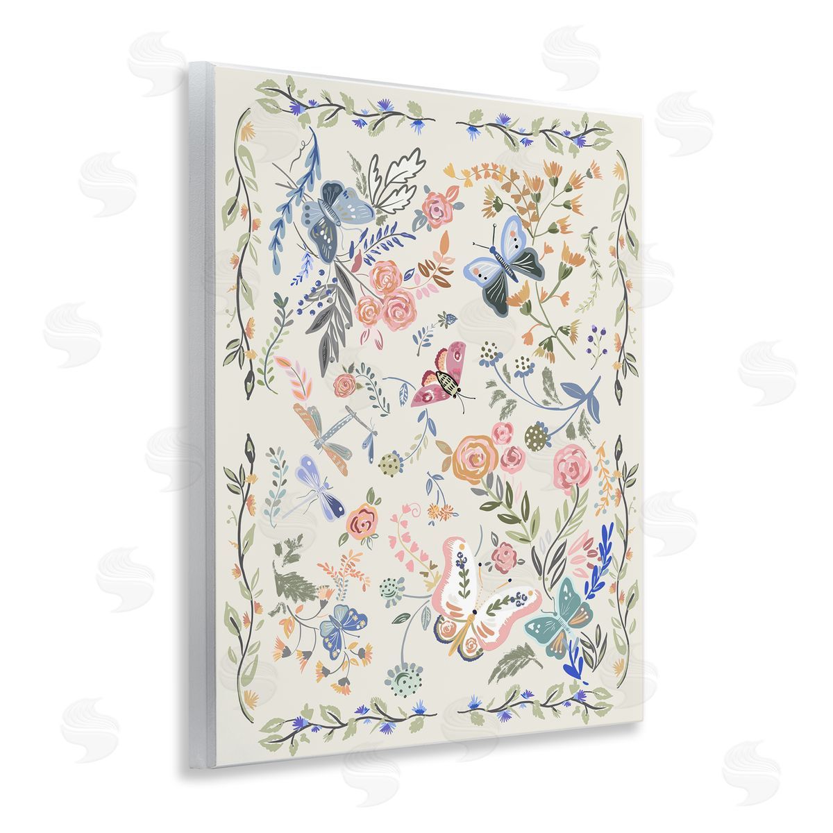 Ani Del Sol Flowers & Garden Friends Wooden Wall Plaque Art Print
