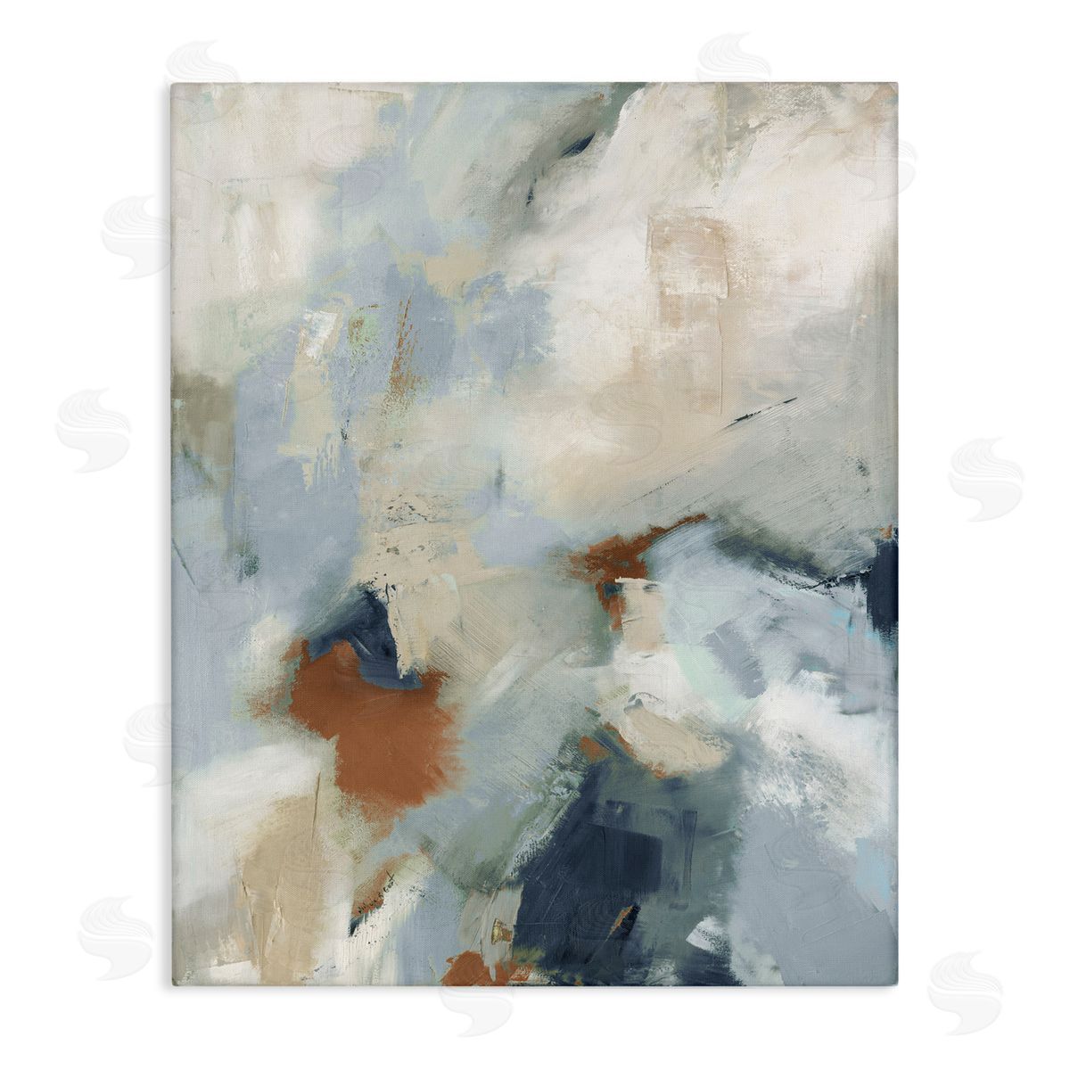 Michele Gort Foggy Ombre Brush Strokes Canvas Wall Art Print