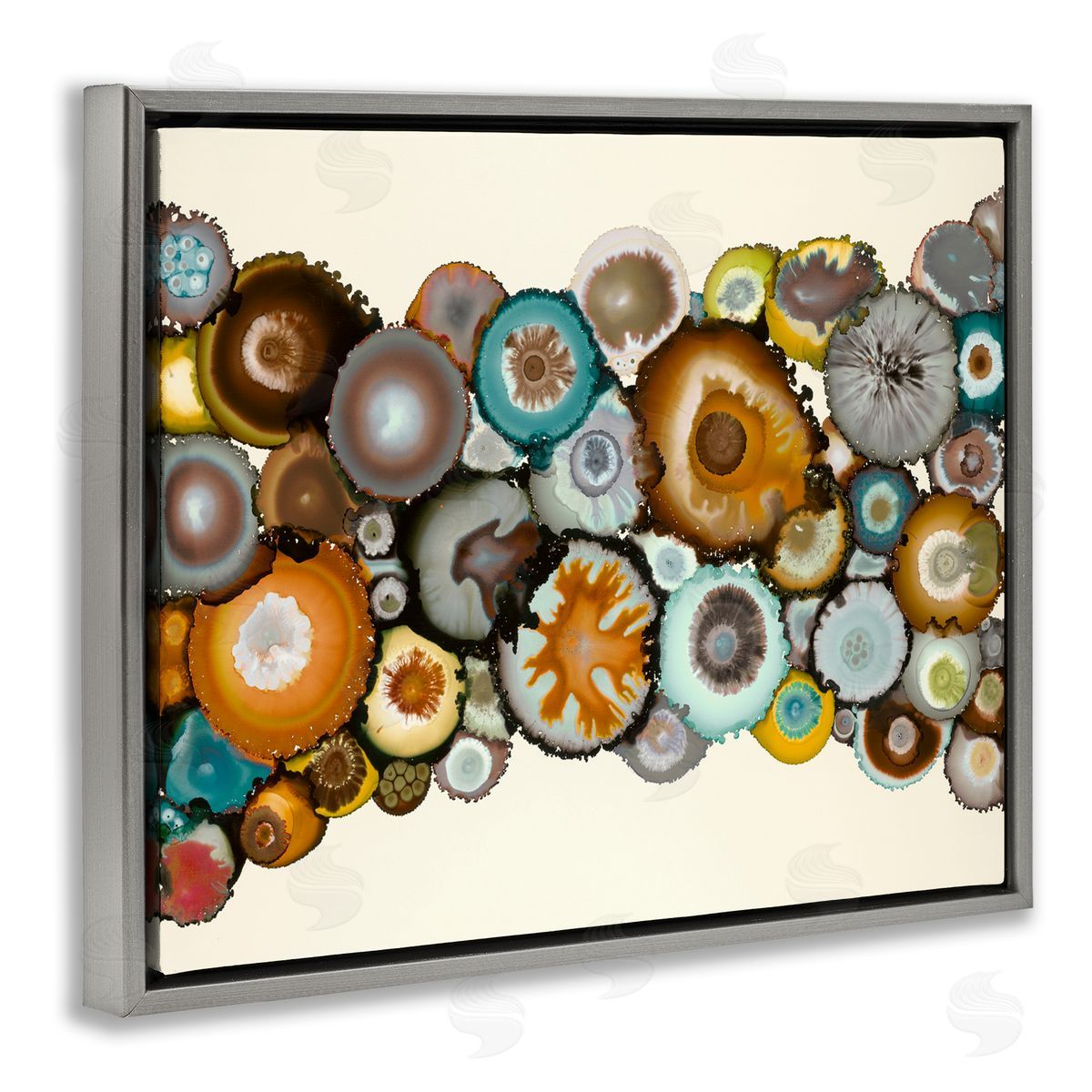 Laura Van Horne Various Agate Clusters Gray Floating Frame Canvas Wall Art Print