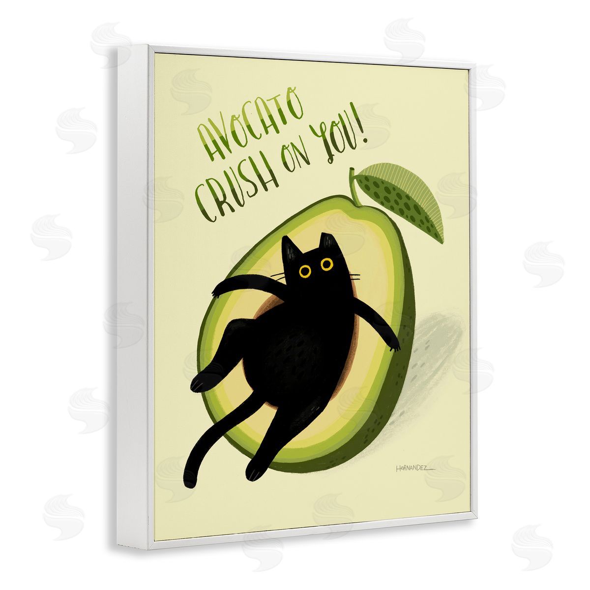 Leeza Hernandez Avocato Crush on You White Framed Giclee Wall Art Print