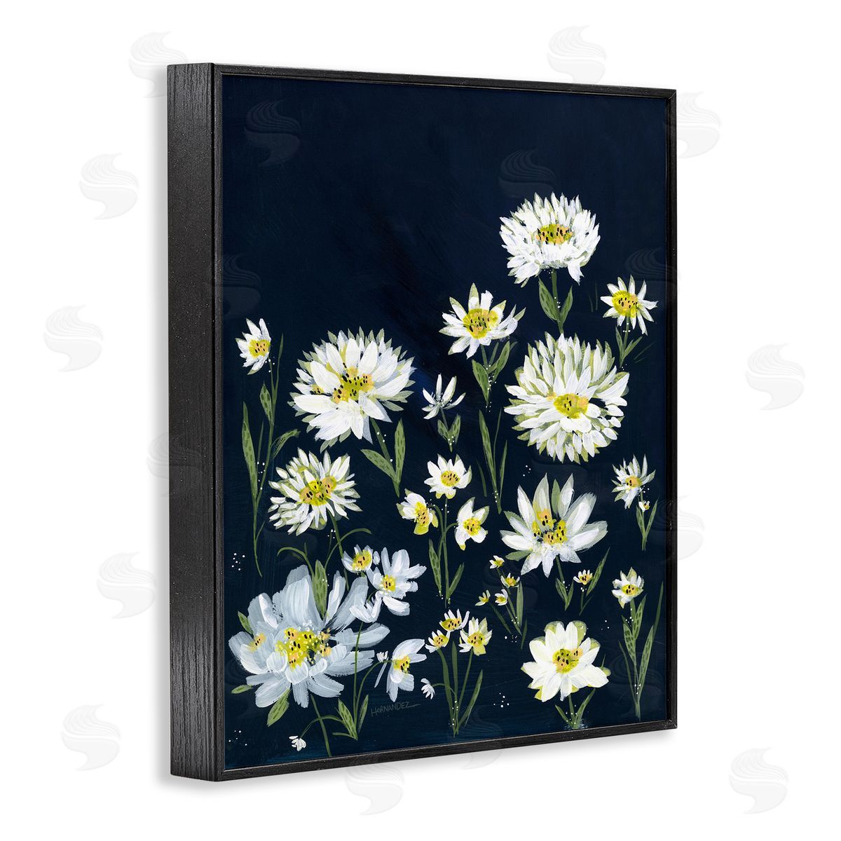 Leeza Hernandez Deep Meadow on Black Black Framed Giclee Wall Art Print