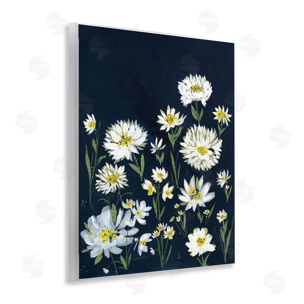 Leeza Hernandez Deep Meadow on Black Wooden Wall Plaque Art Print