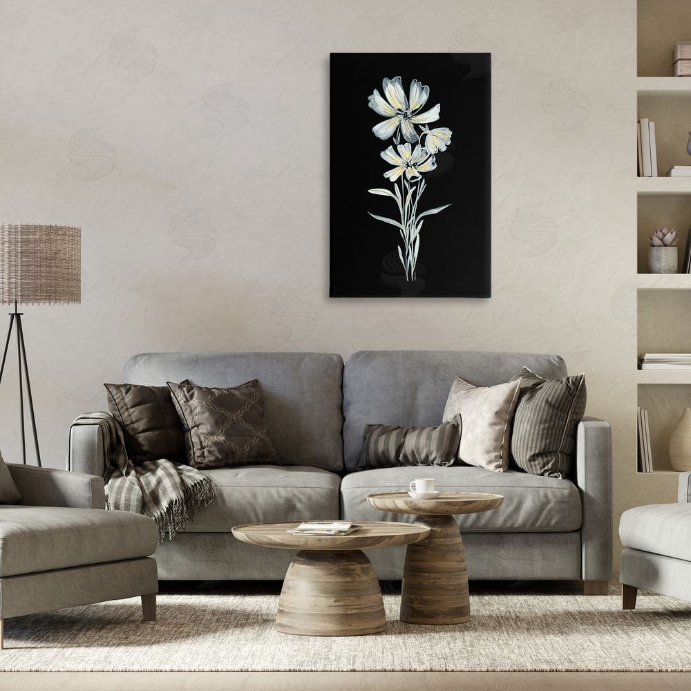 Leeza Hernandez Tall Floral Stems Canvas Wall Art Print in Room