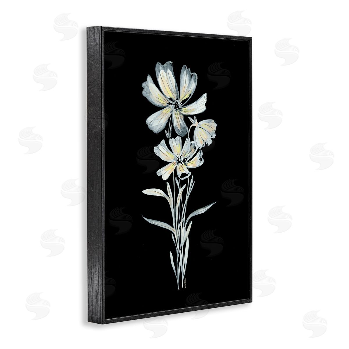 Leeza Hernandez Tall Floral Stems Black Framed Giclee Wall Art Print