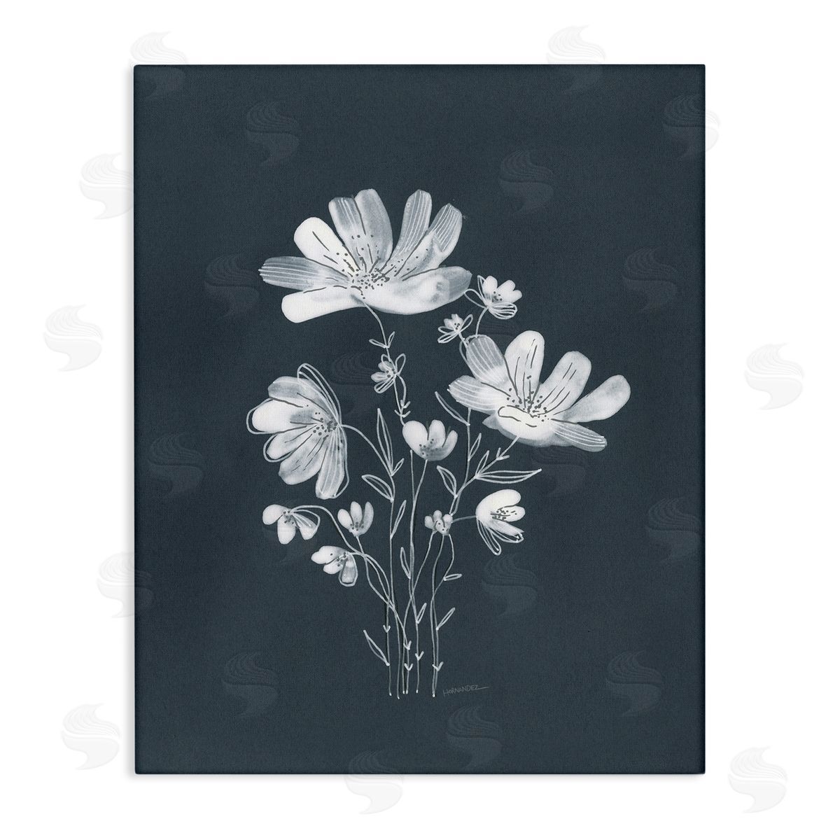 Leeza Hernandez Simple Daisy Florals Canvas Wall Art Print