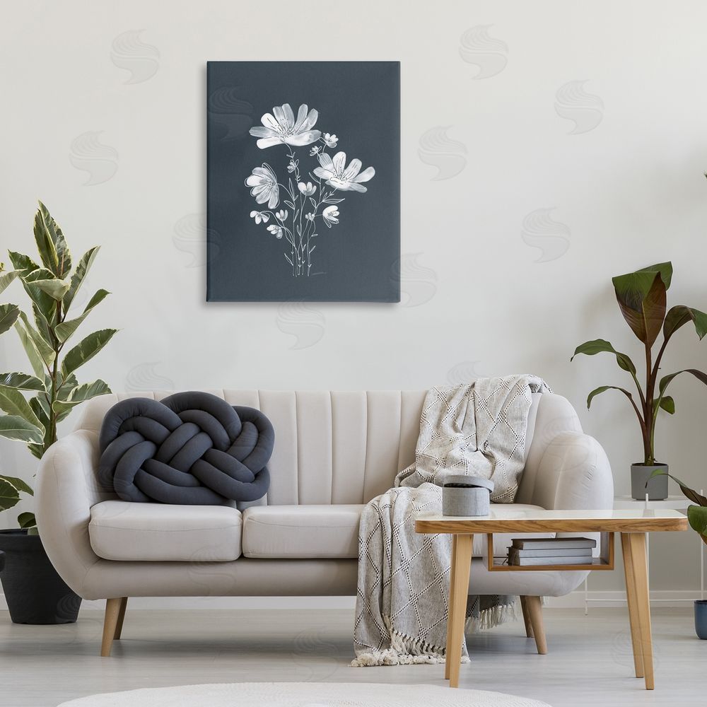 Leeza Hernandez Simple Daisy Florals Canvas Wall Art Print in Room