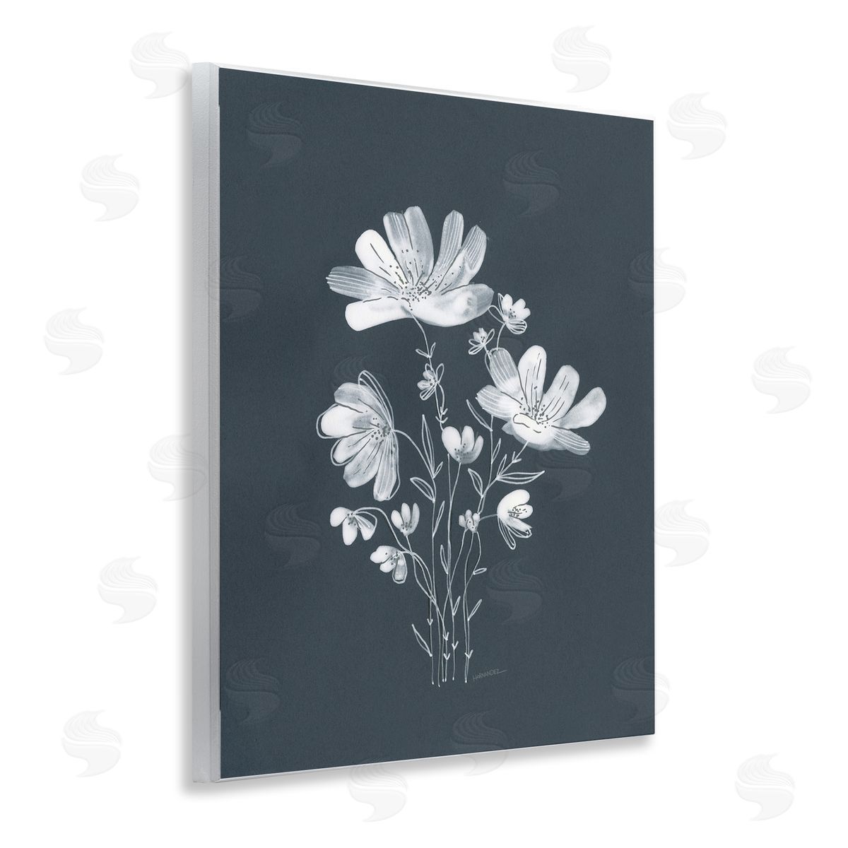 Leeza Hernandez Simple Daisy Florals Wooden Wall Plaque Art Print