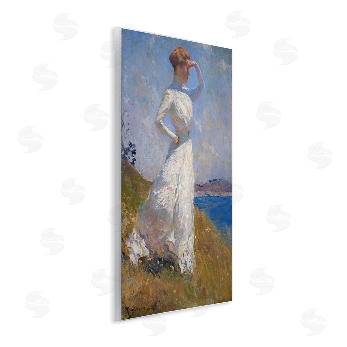 one1000paintings Classical Woman in Sunlight Wooden Wall Plaque Art Print