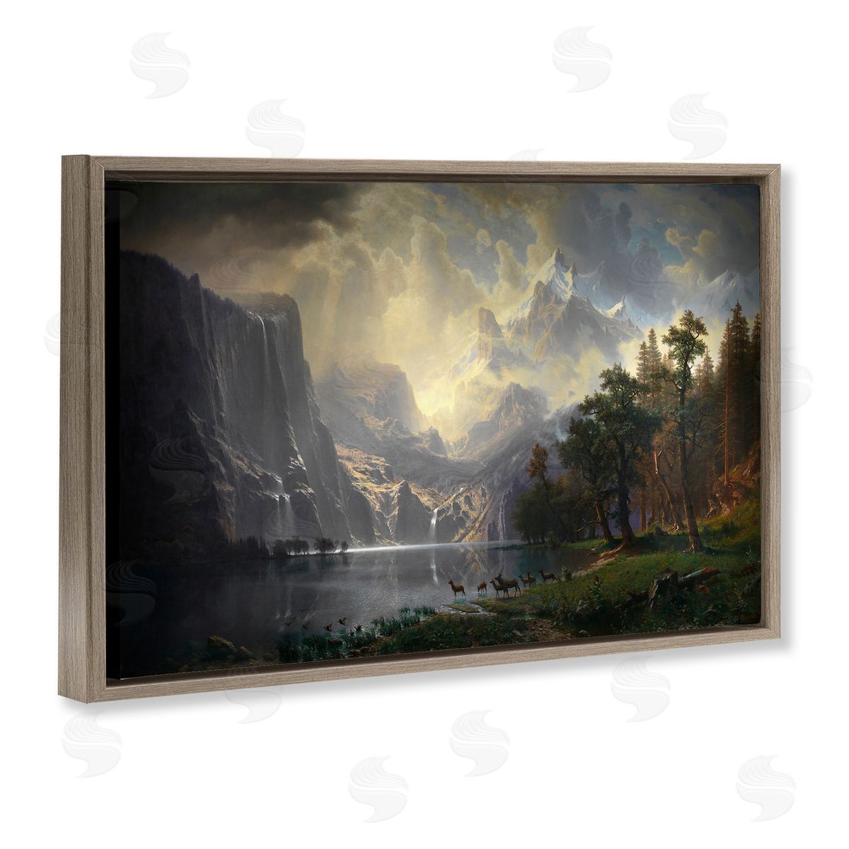 one1000paintings Among Sierra Nevada Mountains Brown Floating Frame Canvas Wall Art Print
