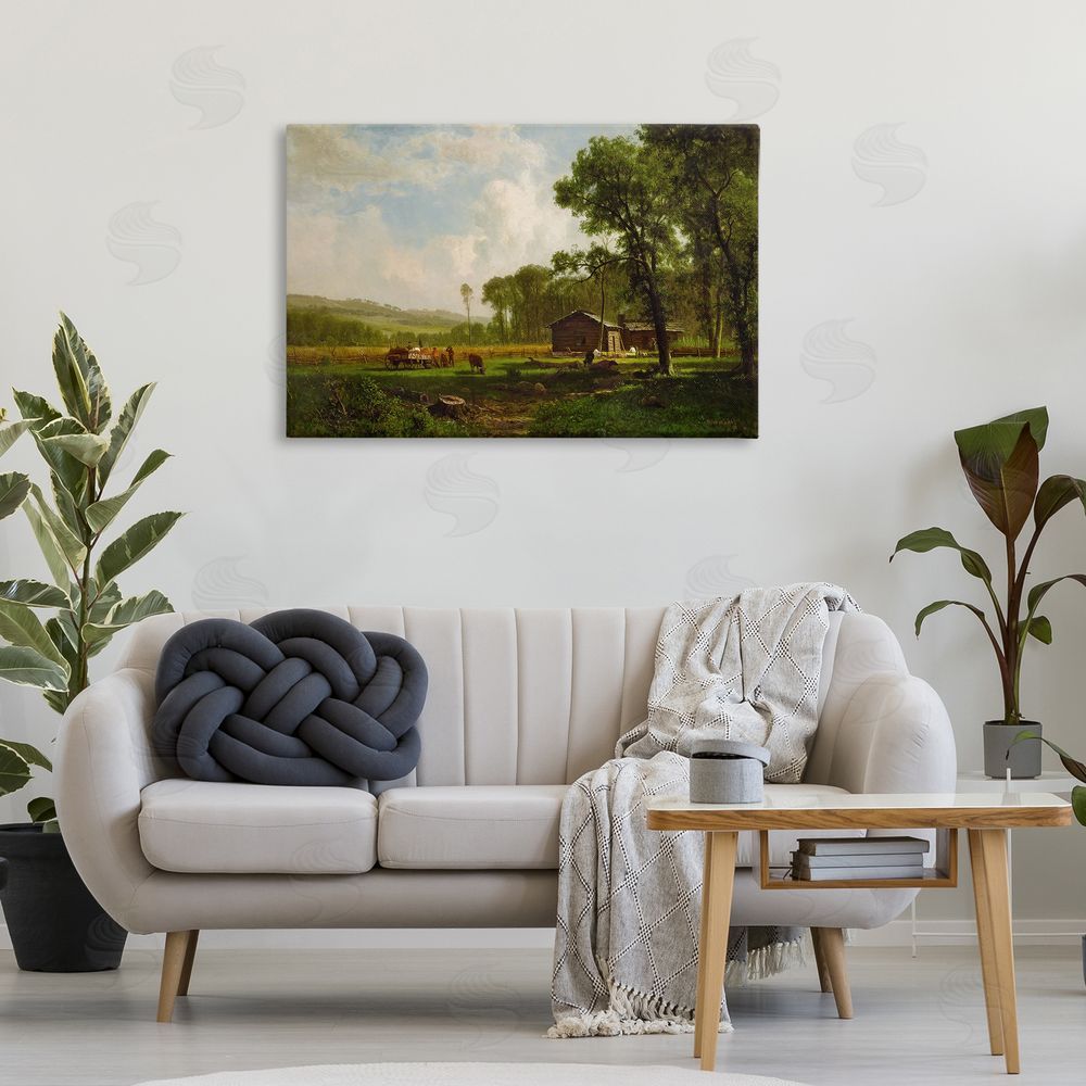one1000paintings Early Settlers Classical Canvas Wall Art Print in Room