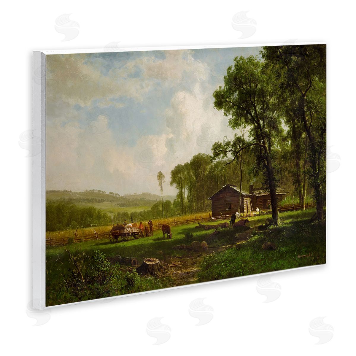 one1000paintings Early Settlers Classical Wooden Wall Plaque Art Print